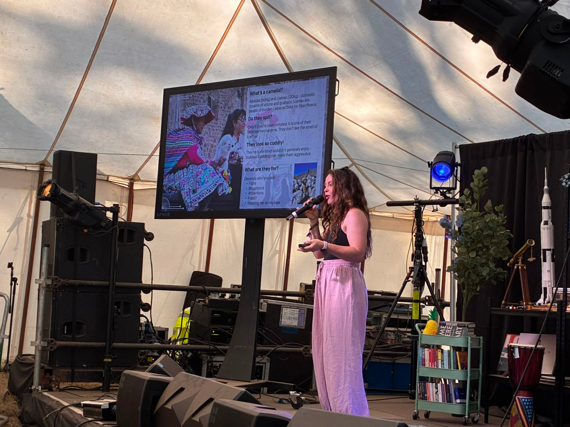 Dr Ami Sawran on stage at Latitude Festival 2026